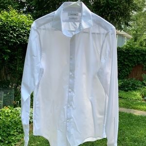 Calvin Klein Steel + Slim Fit classic white dress shirt 15.5 neck